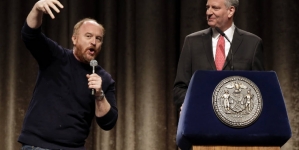 Comedy at NY City Hall: Louis CK shadows de Blasio