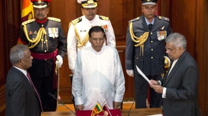 Current Affairs 2015 : New Prime Minister of Sri Lanka takes oath