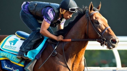 Dazzling American Pharoah Effortless in Del Mar Workout