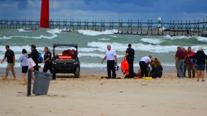 Floundering Teens Rescued from Choppy Lake Michigan Near Grand Haven