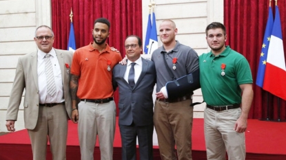 France honors Americans, Briton for stopping train attack