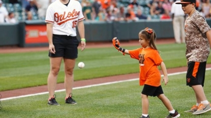 Hailey Dawson throws first pitch for Baltimore Orioles with 3D-printed hand