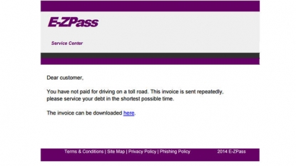 Turnpike official warns of E-ZPass email phishing scam