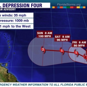 Hurricane Danny may be downgraded to tropical storm by tomorrow