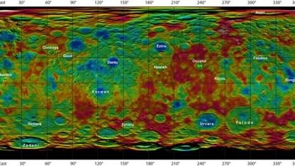 Dawn Delivers Topographic Map of Ceres Detailing Several Mountains, Craters