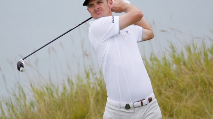 Matt Jones Hits Shot from Hospitality Tent at PGA Championship