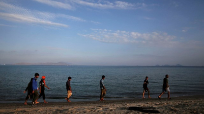 Nearly 500 Syrian refugees board floating reception center at Kos