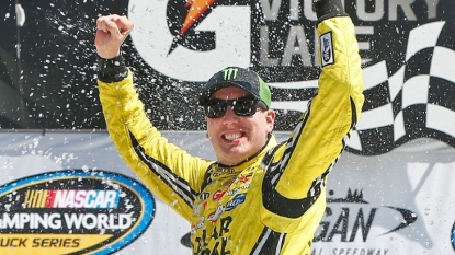 Busch passes Blaney late to win Truck race at Michigan