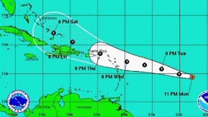 Tropical Storm Erika forms over Central Tropical Atlantic