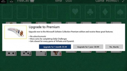 Windows 10 Solitaire Requires A Subscription To Remove Ads