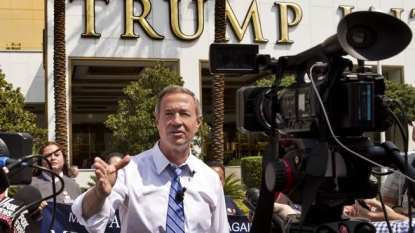 O’Malley takes jabs at Trump in front of Trump Tower