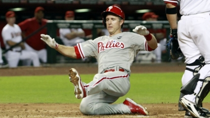 Phillies’ Franco hit in arm, leaves game