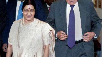 Sushma Swaraj arrives in Egypt to boost ties