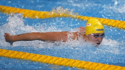 Sweden’s Sarah Sjoestrom sets world mark in 100 butterfly