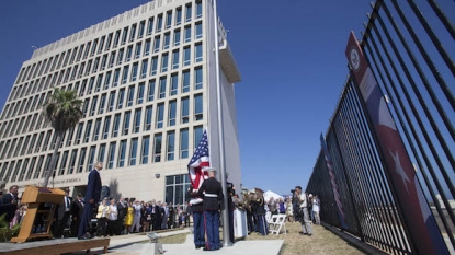 US flag raised over reopened embassy in Cuba