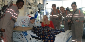 Ghostbusters Cast Visits Boston Hospital in Costume