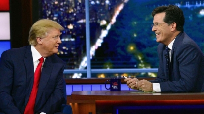 Trump dodges Colbert’s birther question, talks border wall