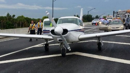 Plane makes emergency landing on highway, causes heavy traffic delays