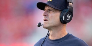 Jim Harbaugh had a fun tantrum in his Michigan home debut