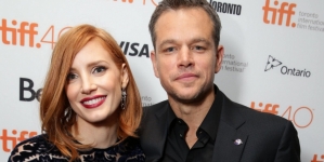 Matt Damon and Jessica Chastain attend The Martian premiere