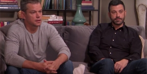 Matt Damon and Jimmy Kimmel ‘hug it out’ in couple’s therapy