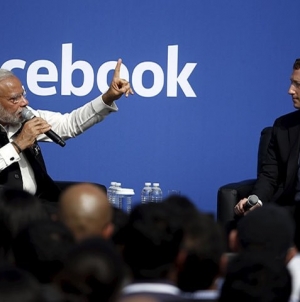 Modi hails social media power at Facebook headquarters