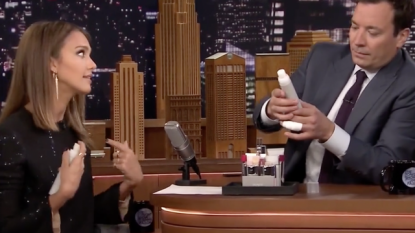 Jessica Alba Gets Spit On During “The Tonight Show Starring Jimmy Fallon”