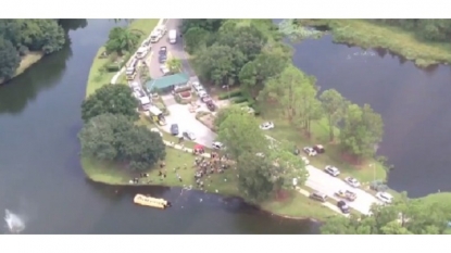 School Bus Ends Up In North Tampa Lake