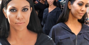 Kourtney Kardashian Looks Nothing Like Herself In Sheer Black Dress