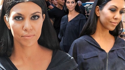 Kourtney Kardashian Looks Nothing Like Herself In Sheer Black Dress