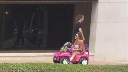 Texas State student uses Barbie Jeep to get around after DWI