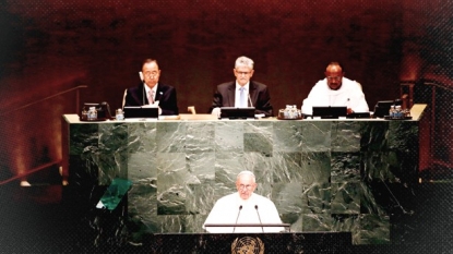 Manhattan College holds viewing for Pope Francis’ UN address