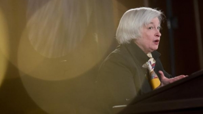 United States stocks open higher on Yellen speech, GDP data