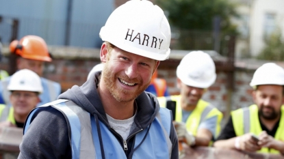 Princes William and Harry show off DIY skills for veterans building project