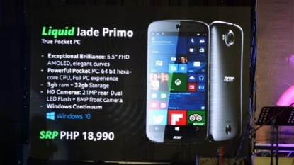 Acer Liquid Jade Primo (with Windows 10) will be released in December