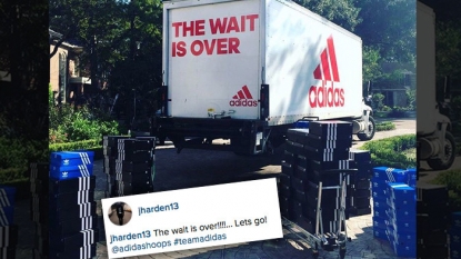 Adidas surprises James Harden with a truck full of shoes