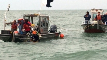 Crews searching for possible leak from sunken boat in Lake Erie