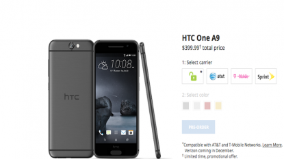 HTC One A9 with official Verizon support won’t launch until December