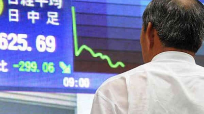 Hong Kong stocks down by break, Shanghai edges up