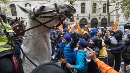 Sikh protest in London over desecration of holy book in India