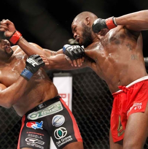 Jon Jones reacts to Daniel Cormier’s win over Alexander Gustafsson