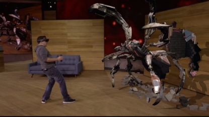 Microsoft shows off mixed-reality gaming with HoloLens