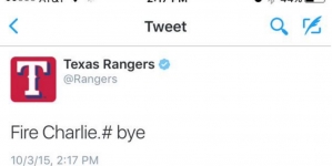 Rangers employee fired after posting ‘Fire Charlie’ tweet during Longhorns