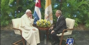 Pope Francis Pays Courtesy Visit to Cuba President Raul Castro