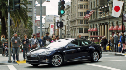 Watch Tesla cars steer and park themselves with new software update