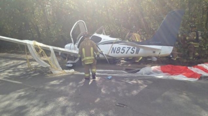 Watch as a parachute saves a plane from crashing