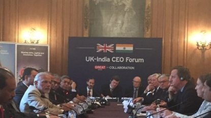 Indian PM Modi lunching with queen, rallying supporters, on high-profile visit