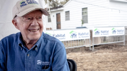 Former President Jimmy Carter helps build Habitat home in Memphis