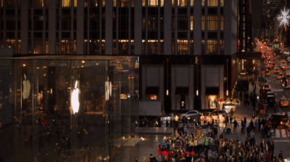 Microsoft employees spread some Christmas cheer by caroling – outside an Apple