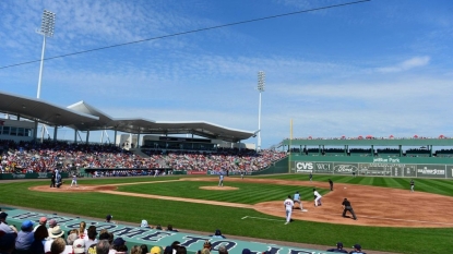 Elderly usher hit by ball at Red Sox batting practice